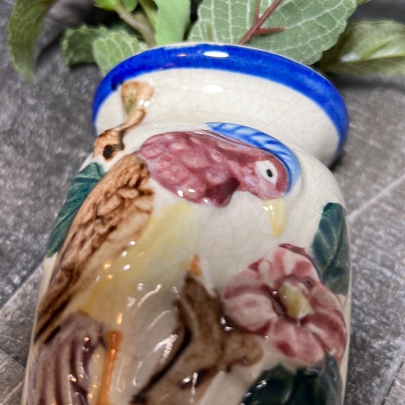 Vintage 30's Hand Painted Wall Sconce with Artificial Greenery Made Japan - Picture 2 of 8